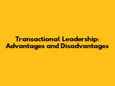 Transactional Leadership: Advantages and Disadvantages