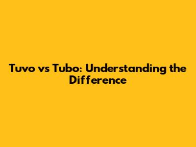 Tuvo vs Tubo: Understanding the Difference