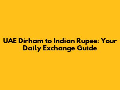 UAE Dirham to Indian Rupee: Your Daily Exchange Guide