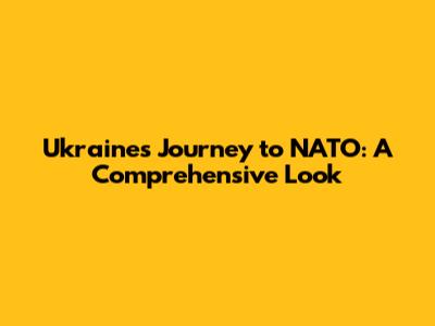 Ukraine's Journey to NATO: A Comprehensive Look