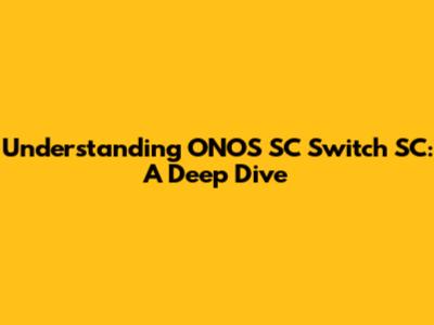 Understanding ONOS SC Switch SC: A Deep Dive