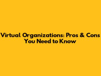 Virtual Organizations: Pros & Cons You Need to Know