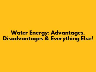 Water Energy: Advantages, Disadvantages & Everything Else!