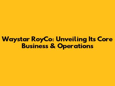 Waystar RoyCo: Unveiling Its Core Business & Operations