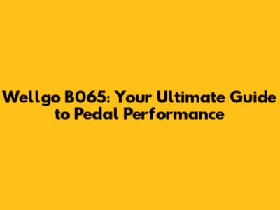 Wellgo B065: Your Ultimate Guide to Pedal Performance