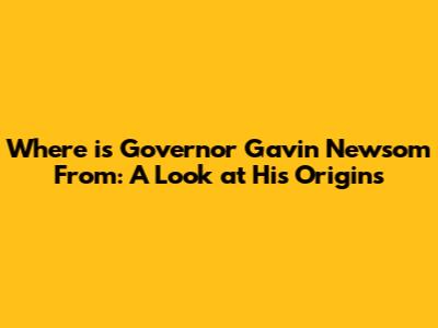 Where is Governor Gavin Newsom From: A Look at His Origins