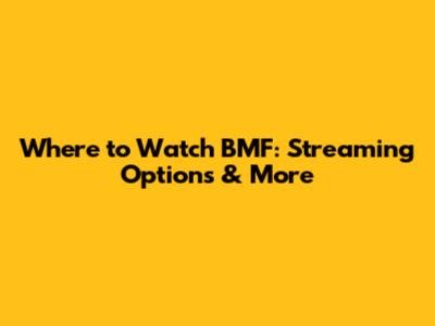 Where to Watch BMF: Streaming Options & More