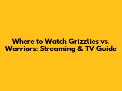 Where to Watch Grizzlies vs. Warriors: Streaming & TV Guide