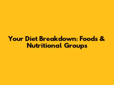 Your Diet Breakdown: Foods & Nutritional Groups