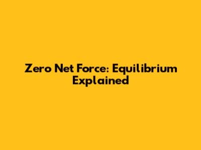 Zero Net Force: Equilibrium Explained